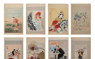 EIGHT JAPANESE WOODBLOCK PRINTS, CIRCA 1920S, VARIOUS ARTIST...