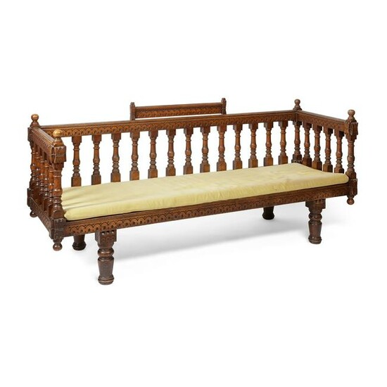 ENGLISH GOTHIC REVIVAL DAYBED, CIRCA 1890