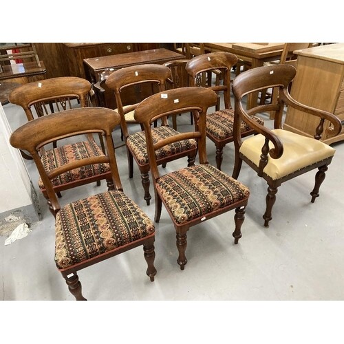 Early 19th cent. Mahogany bar back set of six dining chairs,...