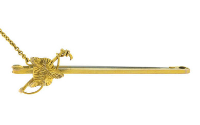 Early 20th century 9ct gold hunting brooch