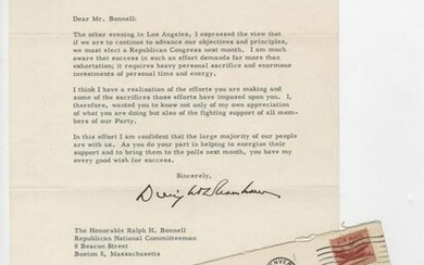 Eisenhower TLS, "we must elect a Republican