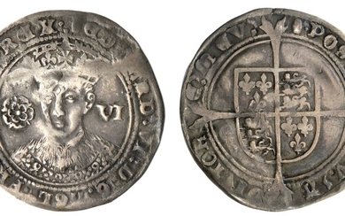 England. House of Tudor. Edward VI (1547-1553). Fine silver issue, 1551-3. Sixpence, mm. tun (1...