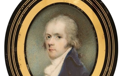 English School. Oval portrait miniature of a gentleman, circa 1780-1790