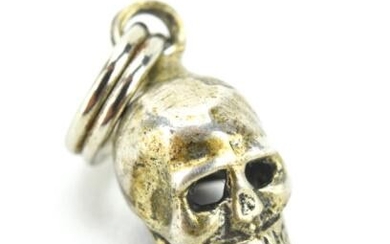 Estate Sterling Silver Memento Mori Skull Pendant.