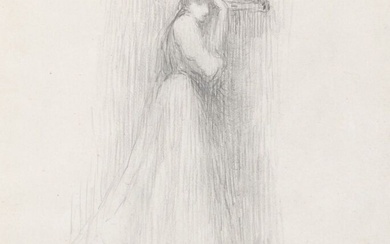 Eugene ZAK (1884-1926) Mélancolie, circa 1905 Crayon sur papier, cachet de la signature en bas...