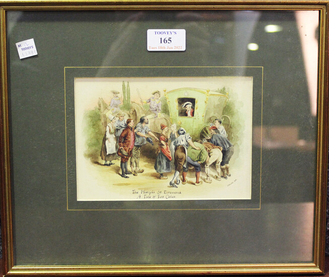 F. Dallas - 'The Marquis of St. Evremond, A Tale of Two Cities', watercolour, signed, titl