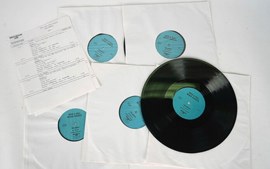 FIVE JIMI HENDRIX DOUBLE-SIDED 12" ACETATES AND A BLACK AND WHITE PHOTOGRAPH OF HENDRIX IN BED (6)