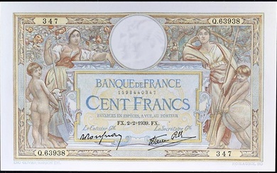 FRANCE 100 francs type modifié “Luc Olivier Merson” 2-2-1939. PMG...