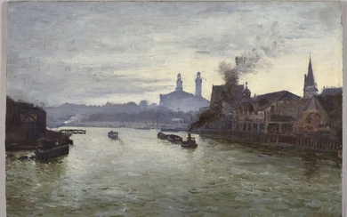 "FRANK MYERS BOGGS (1855-1926) Paris, the Seine and the Palais...