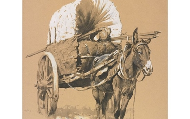FREDERIC REMINGTON | THE CART (THE RED RIVER CART)
