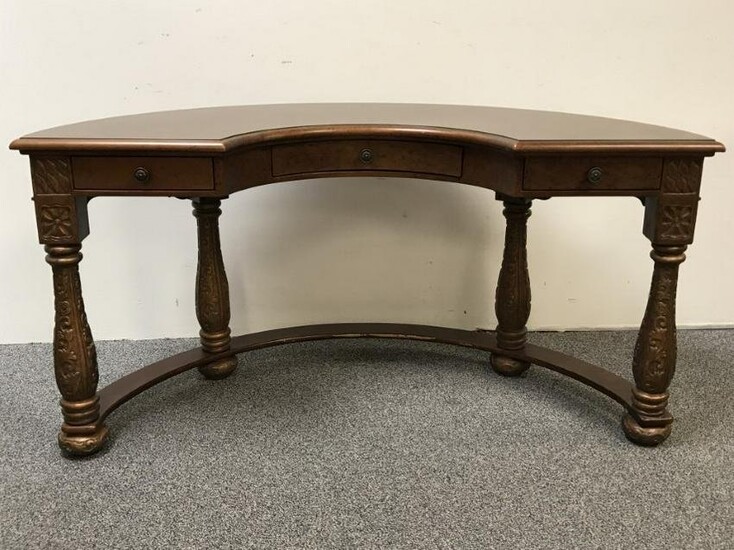 FRUITWOOD HALF MOON DESK/HUNT TABLE, LATER 20TH C.