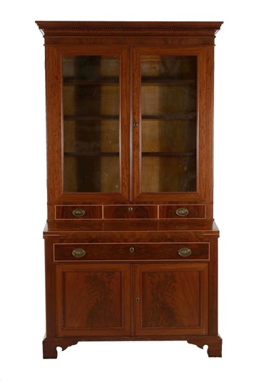 Federal style mahogany secretary bookcase