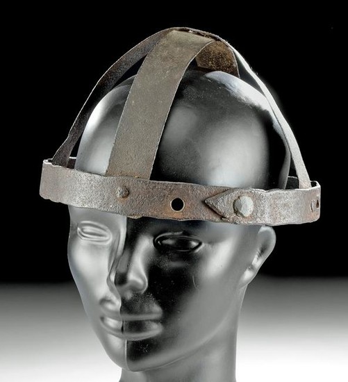 Fine Antique German Iron Spangenhelm Helmet Frame