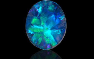 Fine Black Opal with Unusual Star Pattern
