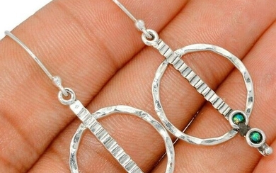 Fire Opal Sterling Silver Modern Earrings