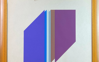 Firma indecifrata "Senza titolo" 1979, serigrafia a colori cm 48,5x48 firmata, datata e numerata XIL/L in basso a matita. In…