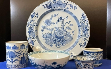Five Pieces of Blue & White Porcelain