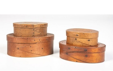 Four Bentwood Pantry Boxes, Including One From