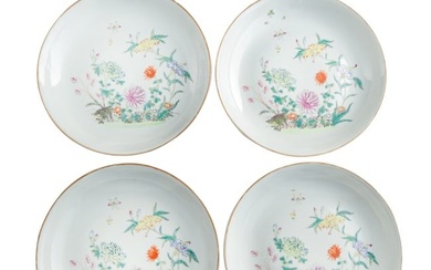 Four Chinese famille rose 'floral' plates, Republic period