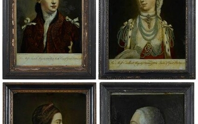 Four Georgian Reverse Applied Prints