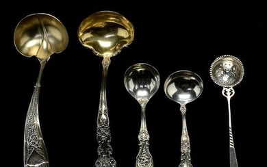 Four Gorham Sterling Silver Ladles and a Sterling