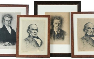 Four Portrait Prints of Gentlemen