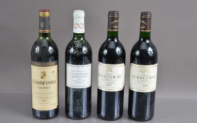 Four bottles of Bordeaux