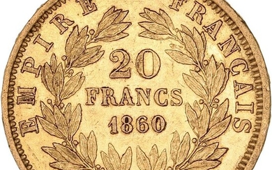 France. Napoléon III (1852-1870). 20 Francs 1860-A, Paris