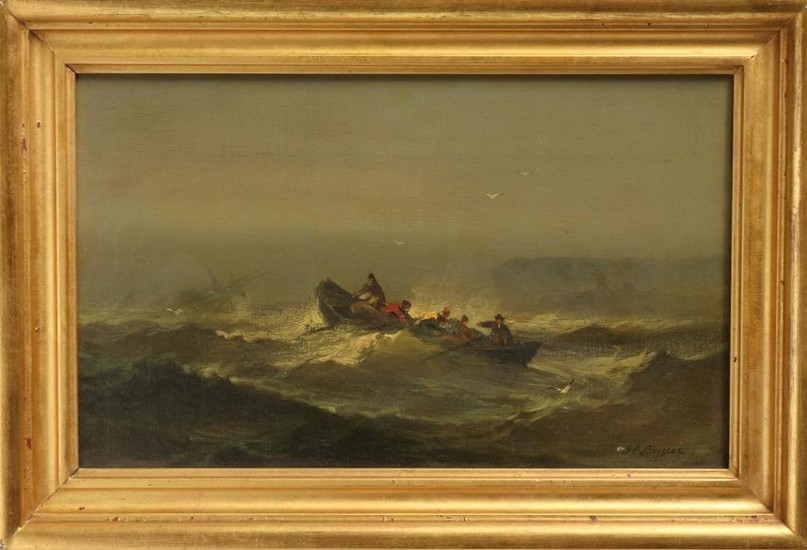 Franklin Dullin Briscoe Marine Scene Oil on Canvas
