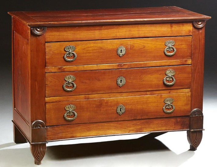 French Empire Style Carved Cherry Commode, c. 1850, the