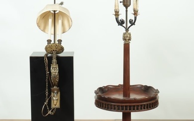 French Empire Style Floor Lamp and Sconce