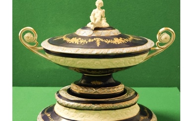 French Porcelain Tureen with Upper Figural Motif Decoration ...