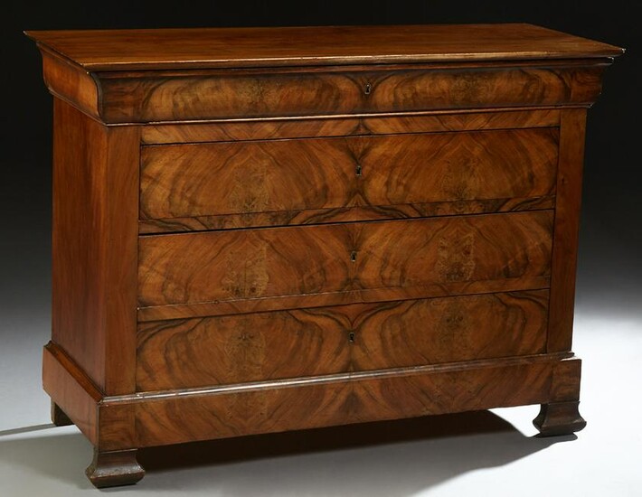French Provincial Louis Philippe Carved Walnut Commode