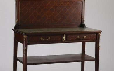 French bronze mounted parquetry inlaid server