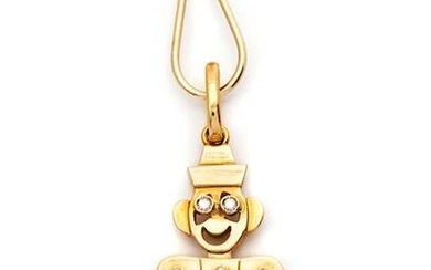 GOLD AND DIAMOND PENDANT WITH KEY RING, BY POMELLATO.