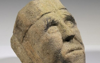 GOTHIC CARVED STONE HEAD
