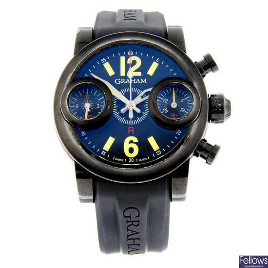 GRAHAM - a limited edition PVD-treated stainless steel Swordfish chronograph wrist watch, 46mm.