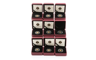 GROUP OF CANADIAN MINIATURE GOLD PROOF COINS, 4.5g
