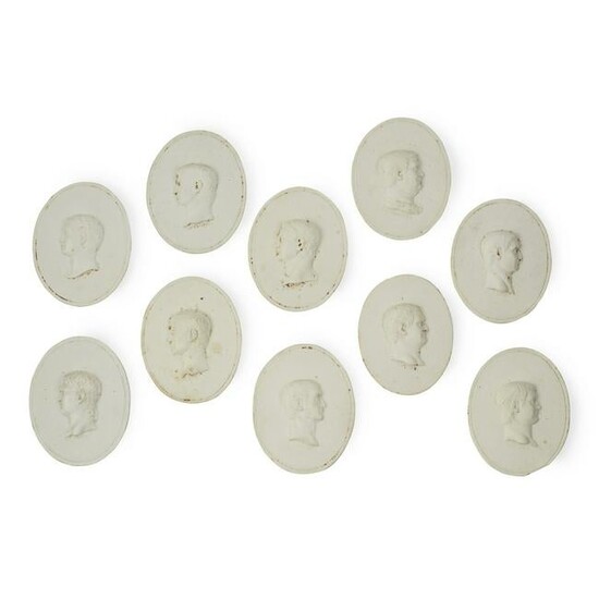 GROUP OF TEN PASTE MEDALLIONS OF ROMAN EMPERORS BY