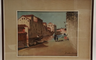 GUIDO ANTONIO MANTOVANI. Painting ''CANALE DI VENICE''