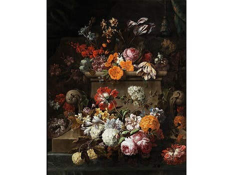 Gaspar Pieter Verbruggen d. J., 1664 Antwerpen – 1730 Lille, PRÄCHTIGES GROSSES BLUMENSTILLLEBEN