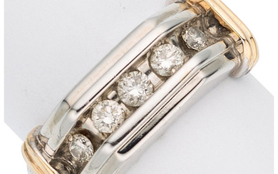 Gentleman's Diamond, Gold Ring The ring features full-cut diamonds...