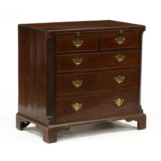 George III Mahogany Chinese Chippendale Bachelor's