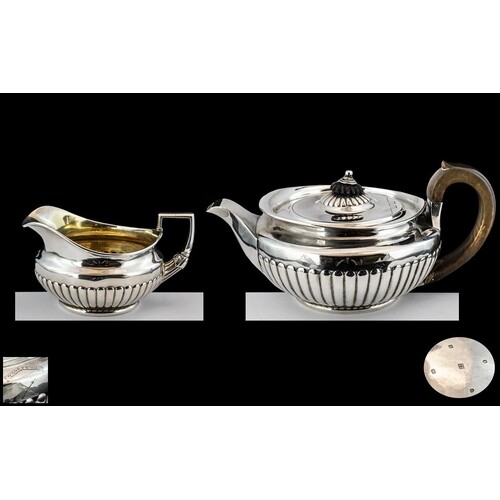 George III - Superb Quality Sterling Silver Teapot and Match...