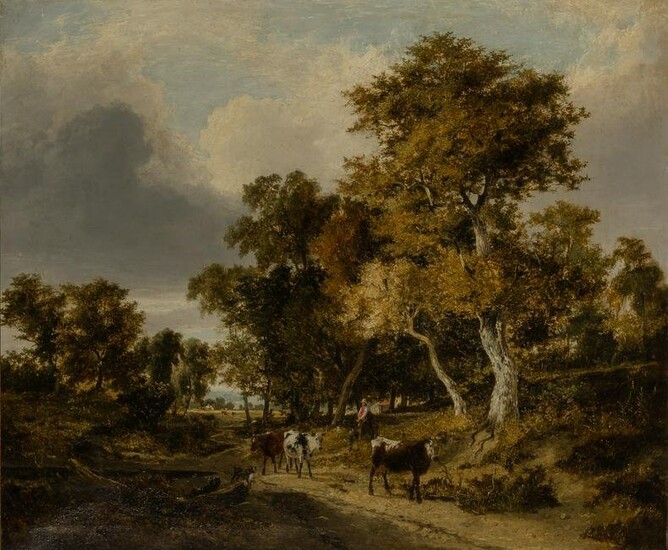 George Vincent English, 1796-1831 Driving the Cattle Home Signed with monogram and dated 1820 (lr)