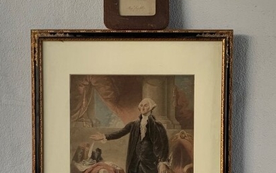 George Washington Lithograph & Ben Franklin Etching