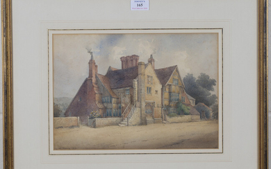 George de Paris - View of Wings Place, Ditchling, Anne of Cleve's House, watercolour, signed an