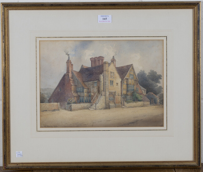 George de Paris - View of Wings Place, Ditchling, Anne of Cleve's House, watercolour, signed an
