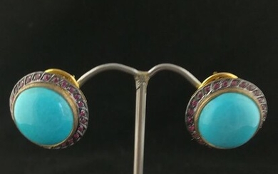 Gold, Silver - Earrings Turquoise - Rubys