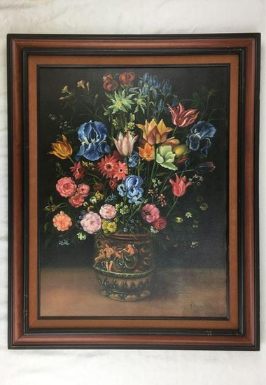 Gorgeous Flower Vase Still Life Oil Painting